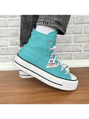 ⭐Converse Chuck Taylor All Star Lift Platform Charms 8 Womens Shoes Teal A06492C